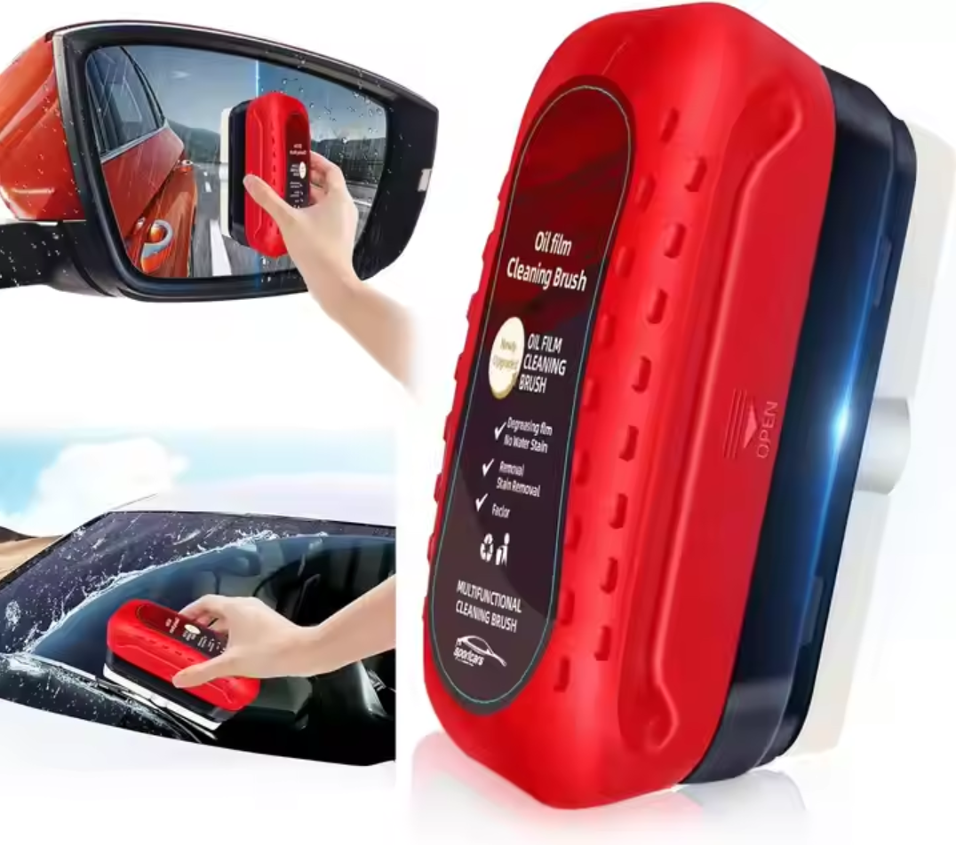Automotive Oil Film Cleaning Brush - Powerful Windshield Cleaner & Oil Film Remover 120ml Car Glass Oil Film Water Stain Removal Auto Windshield Glass Oil Film Cleaner (1PC)